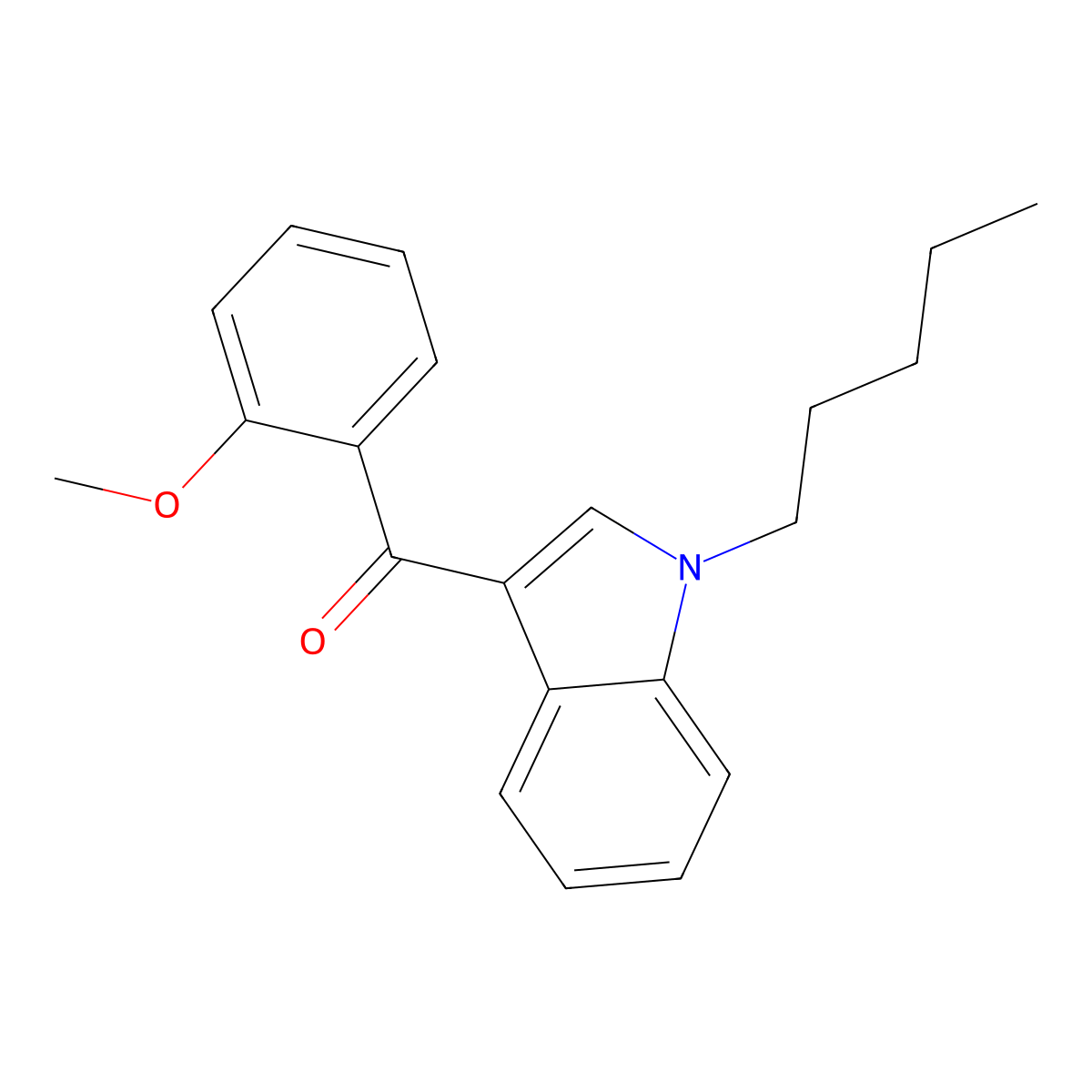 (2-Methoxyphenyl)(1-pentyl-1H-indole-3-yl)methanone molecular structure, CAS 1345966-76-8