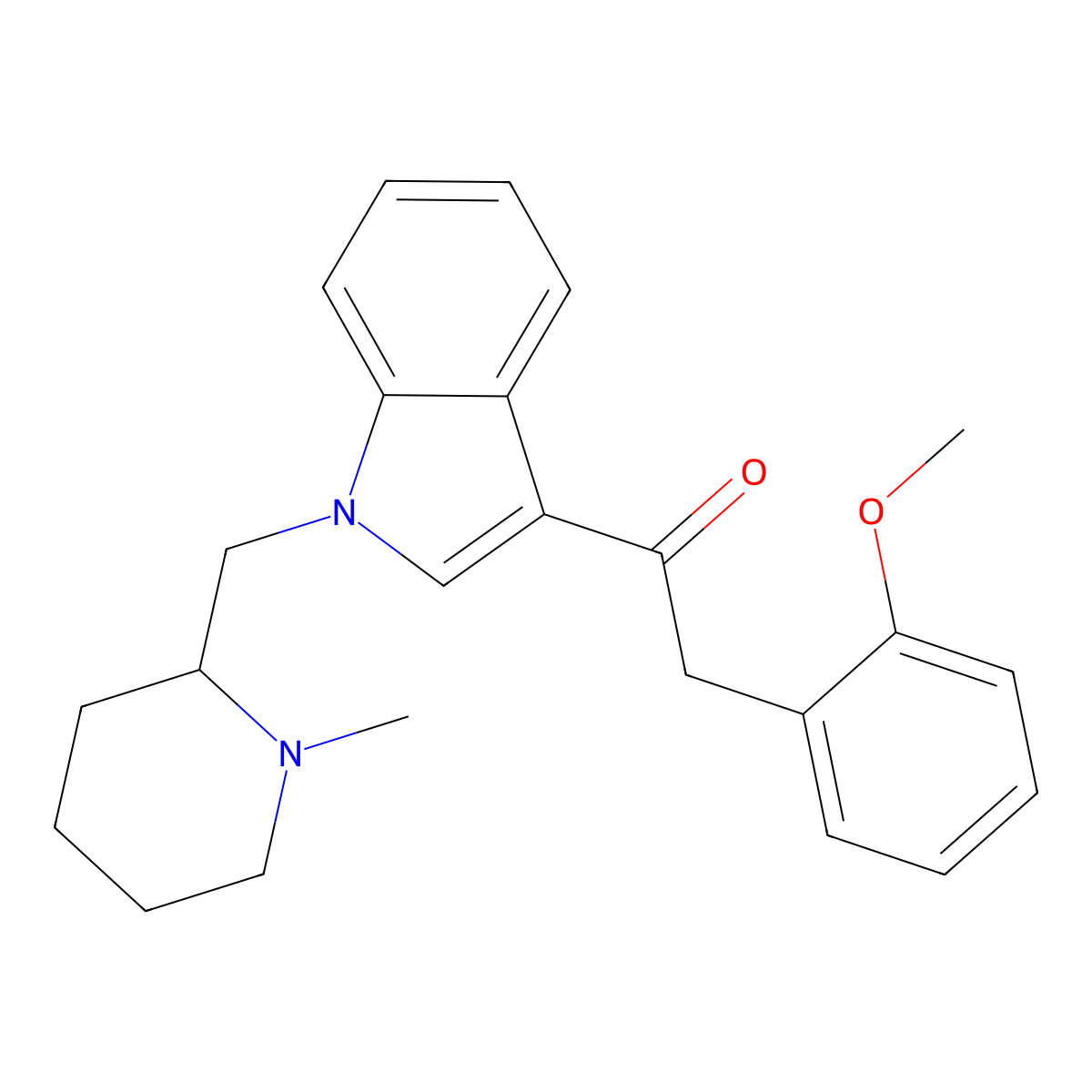 2-(2-Methoxyphenyl)-1-(1-((1-methyl-2-piperidinyl)methyl)-1H-indol-3-yl)ethanone molecular structure, CAS 1345970-43-5