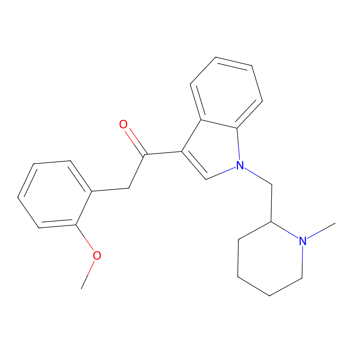 2-(2-Methoxyphenyl)-1-(1-((1-methyl-2-piperidinyl)methyl)-1H-indol-3-yl)ethanone molecular structure, CAS 1345970-43-5