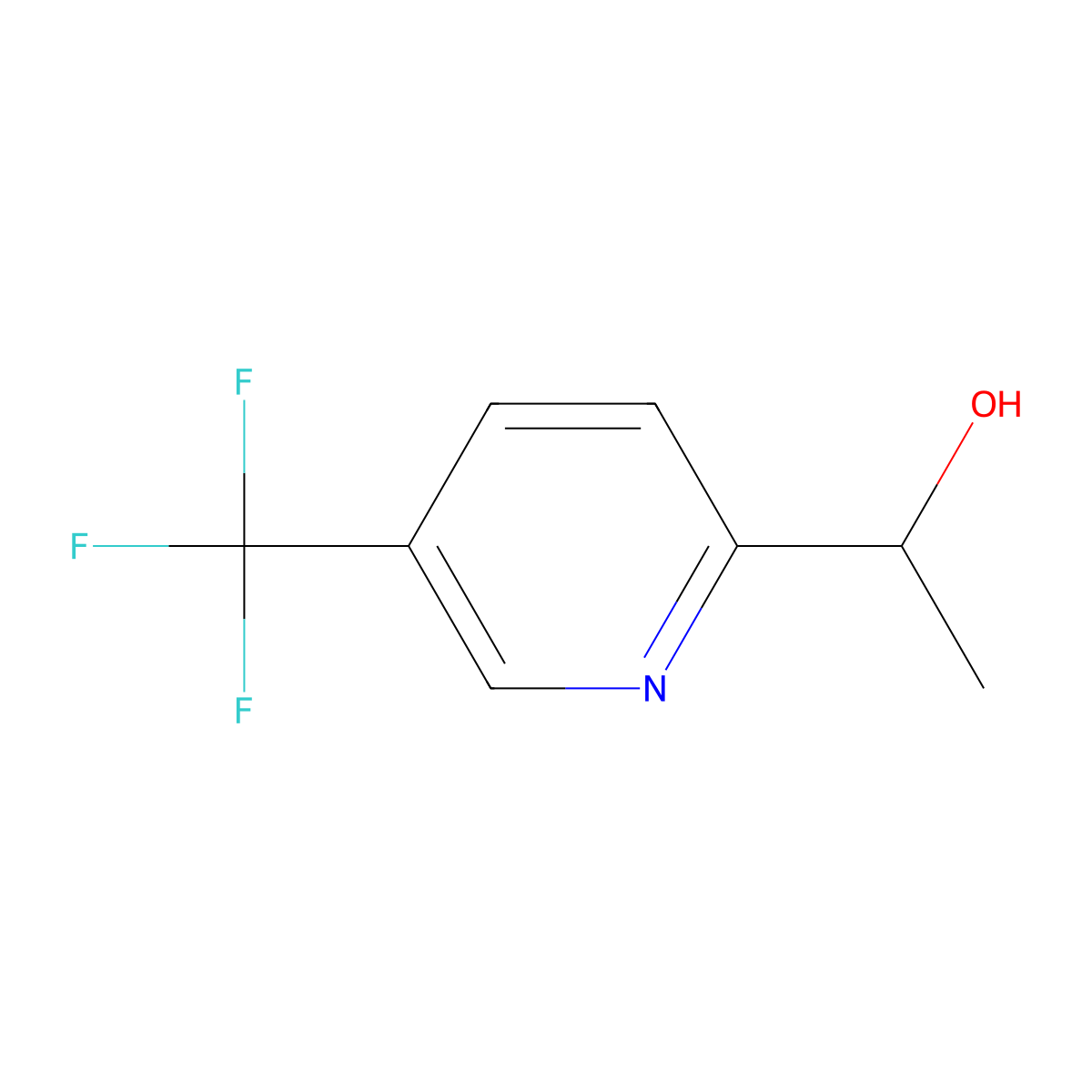 1-(5-(Trifluoromethyl)pyridin-2-yl)ethan-1-ol molecular structure, CAS 1345973-17-2