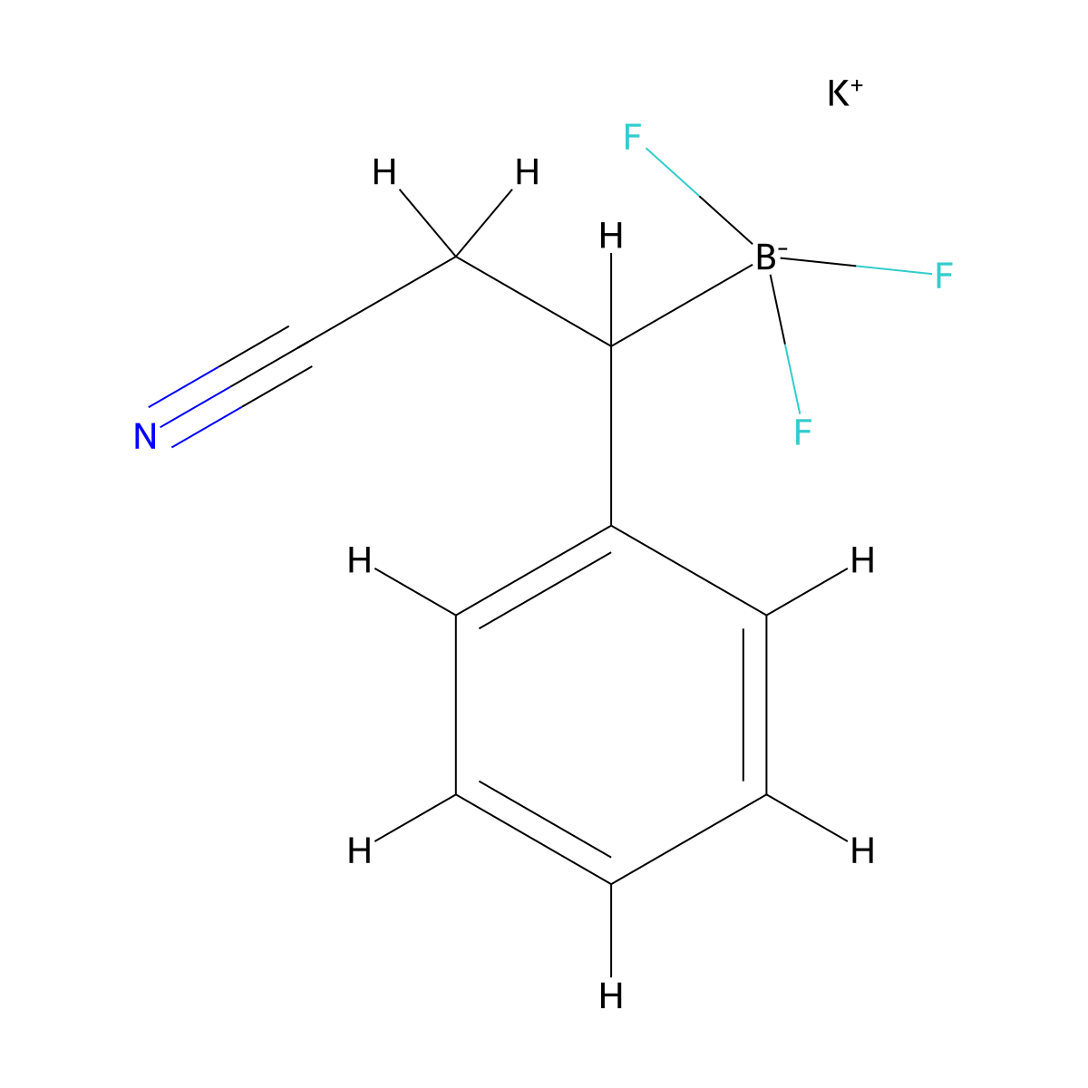 Potassium (2-cyano-1-phenylethyl)trifluoroboranuide molecular structure, CAS 1345981-04-5