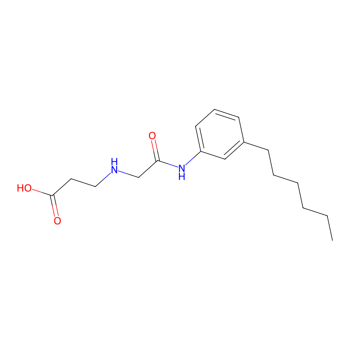 3-[[2-(3-Hexylanilino)-2-oxoethyl]amino]propanoic acid molecular structure, CAS 1345982-24-2