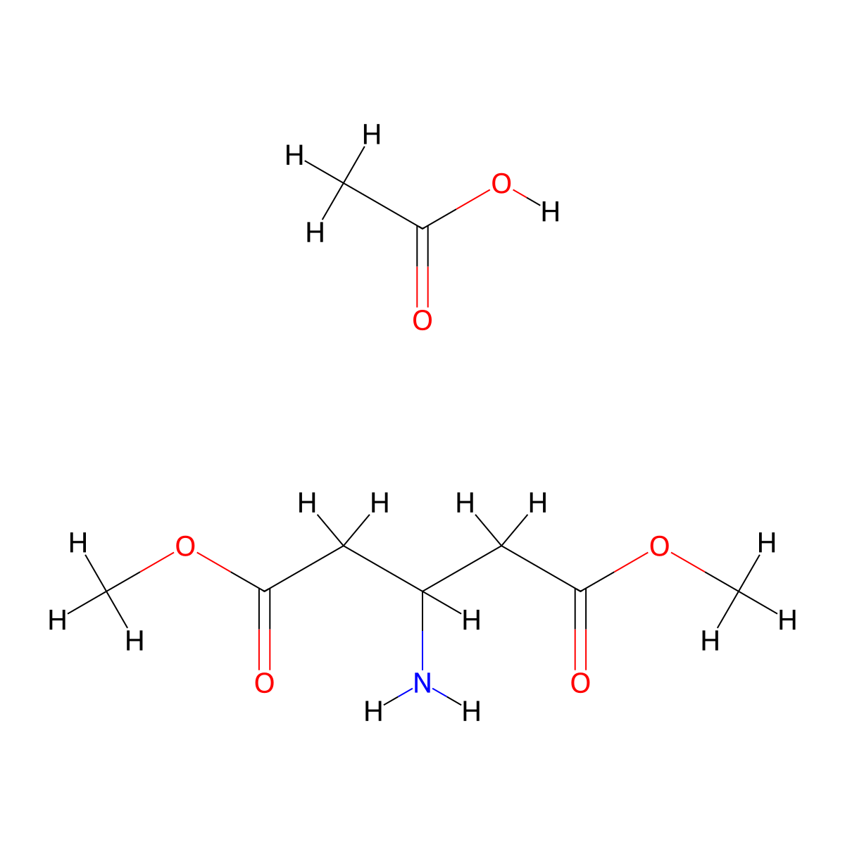 Dimethyl 3-aminopentanedioate acetate molecular structure, CAS 1345983-89-2