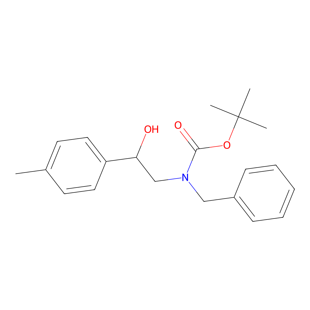 tert-butyl N-benzyl-N-[2-hydroxy-2-(4-methylphenyl)ethyl]carbamate molecular structure, CAS 1345986-17-5