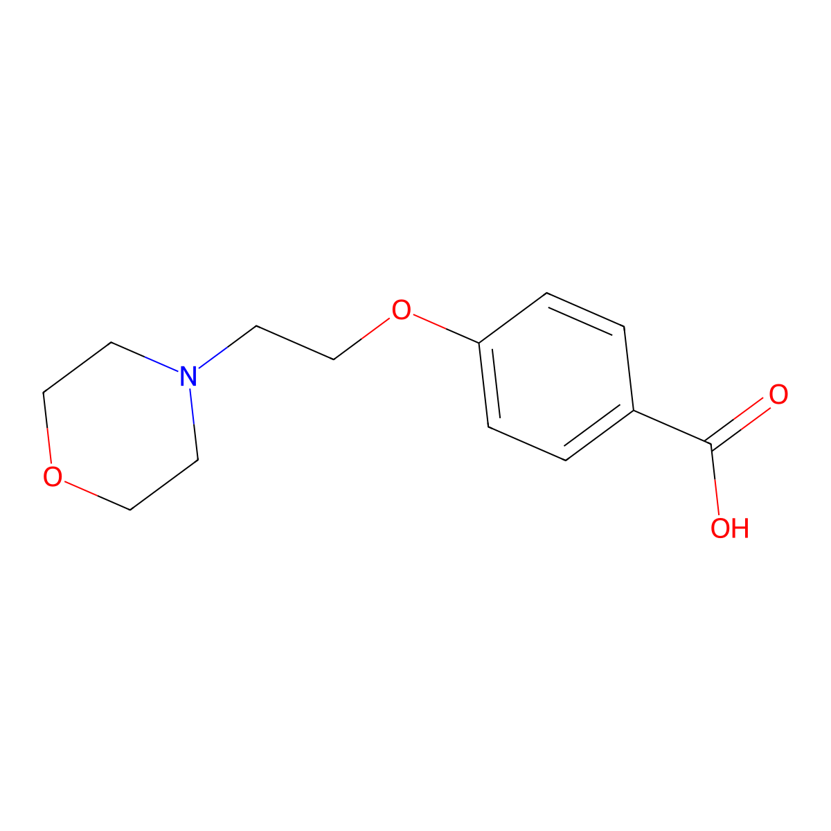 4-(2-Morpholin-4-yl-ethoxy)-benzoic acid molecular structure, CAS 134599-45-4