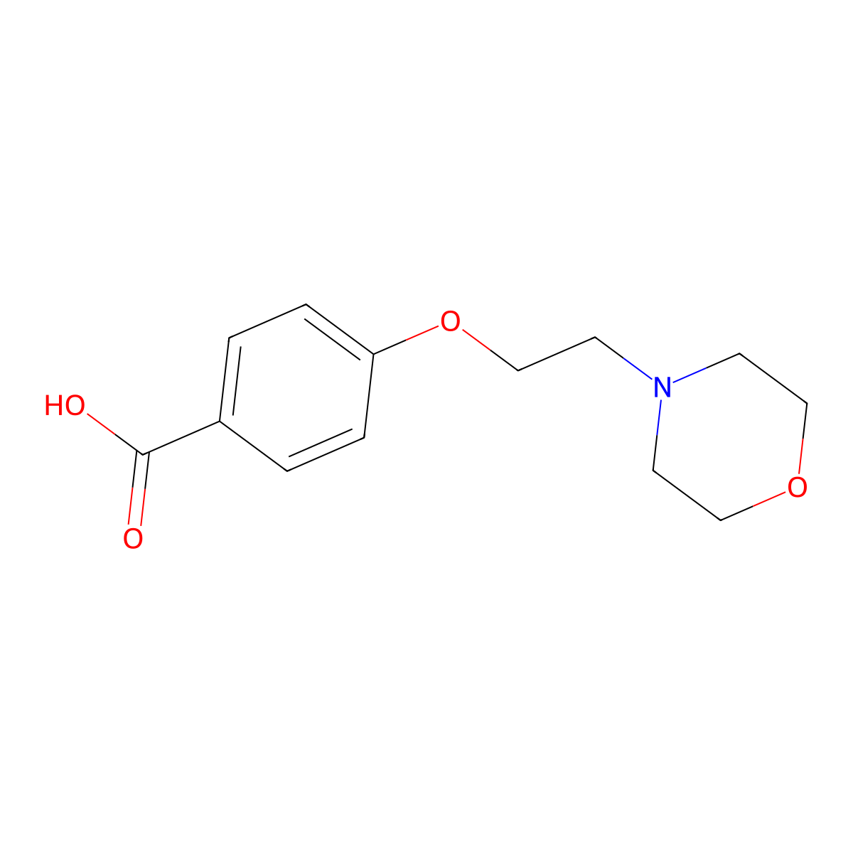 4-(2-Morpholin-4-yl-ethoxy)-benzoic acid molecular structure, CAS 134599-45-4