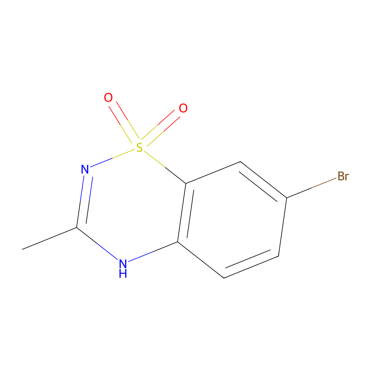 7-bromo-3-methyl-4H-1lambda6,2,4-benzothiadiazine-1,1-dione molecular structure, CAS 13460-15-6