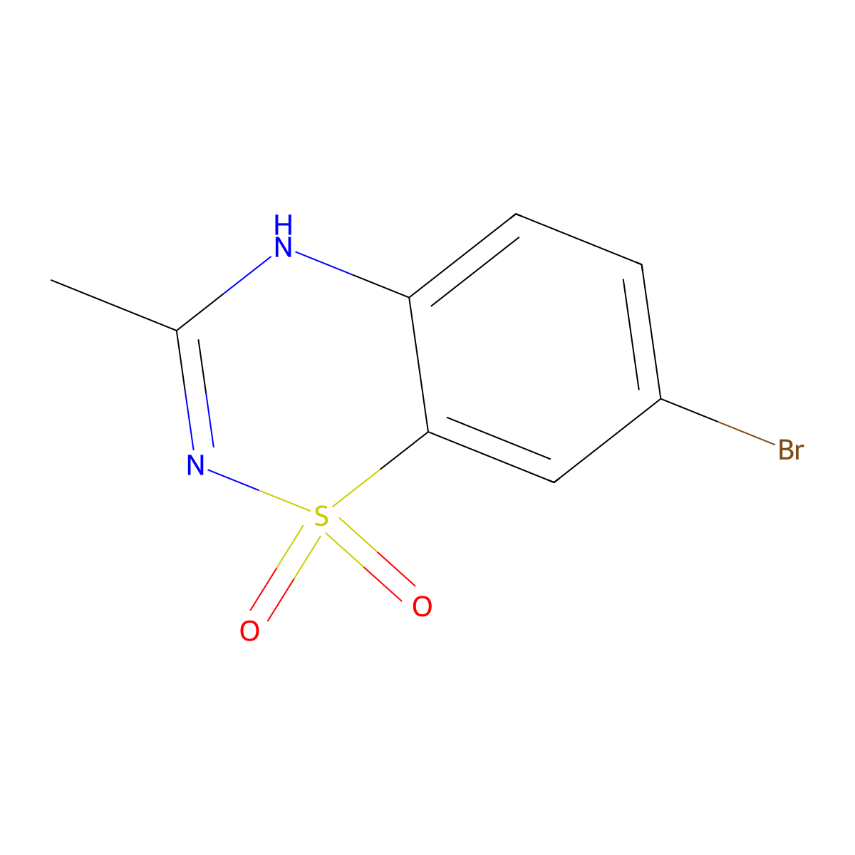 7-bromo-3-methyl-4H-1lambda6,2,4-benzothiadiazine-1,1-dione molecular structure, CAS 13460-15-6