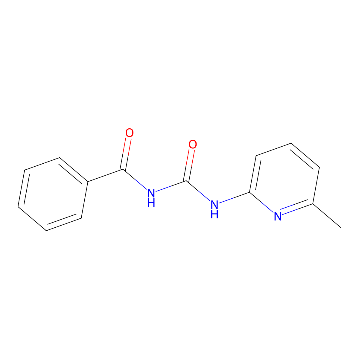 N-[[(6-methyl-2-pyridinyl)amino]-oxomethyl]benzamide molecular structure, CAS 134600-66-1