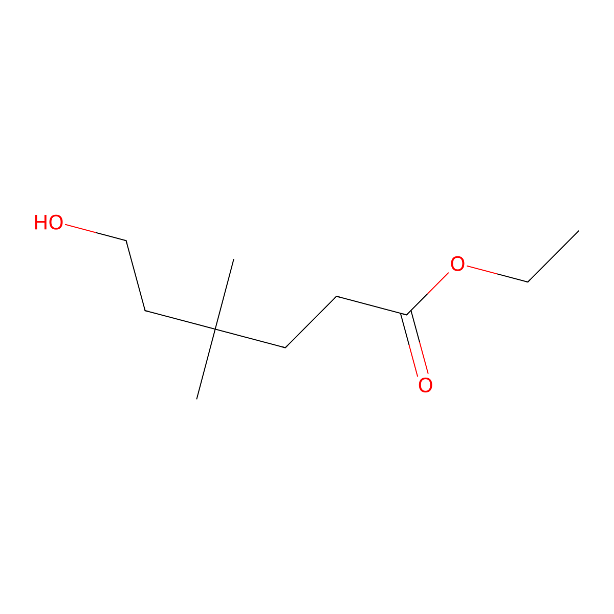 Ethyl 6-hydroxy-4,4-dimethylhexanoate molecular structure, CAS 1346004-61-2