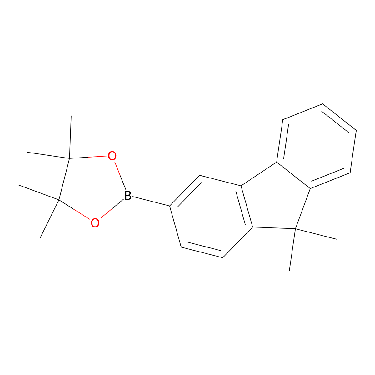 2-(9,9-Dimethyl-9H-fluoren-3-yl)-4,4,5,5-tetramethyl-1,3,2-dioxaborolane molecular structure, CAS 1346007-02-0