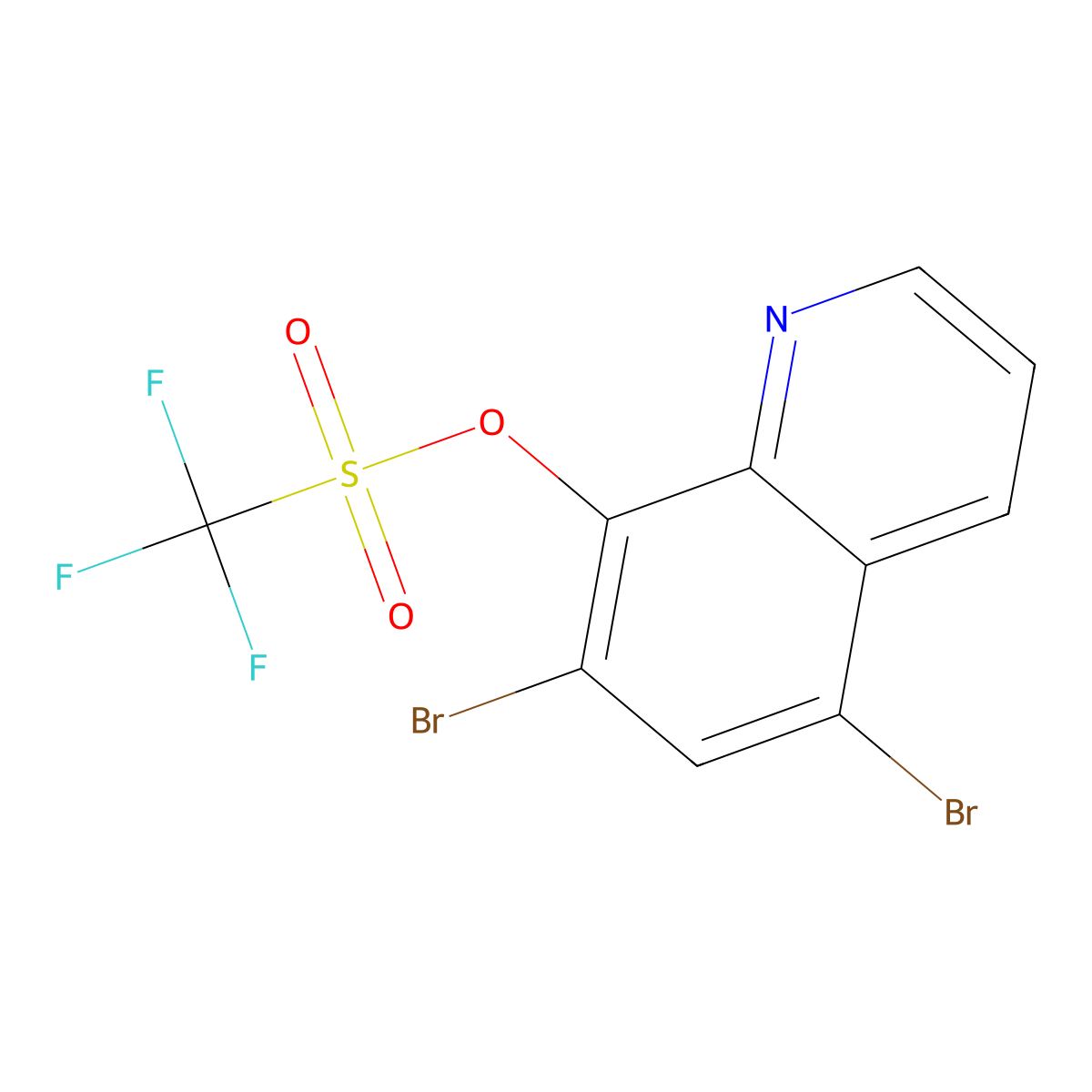 5,7-Dibromoquinolin-8-YL trifluoromethanesulfonate molecular structure, CAS 1346013-06-6