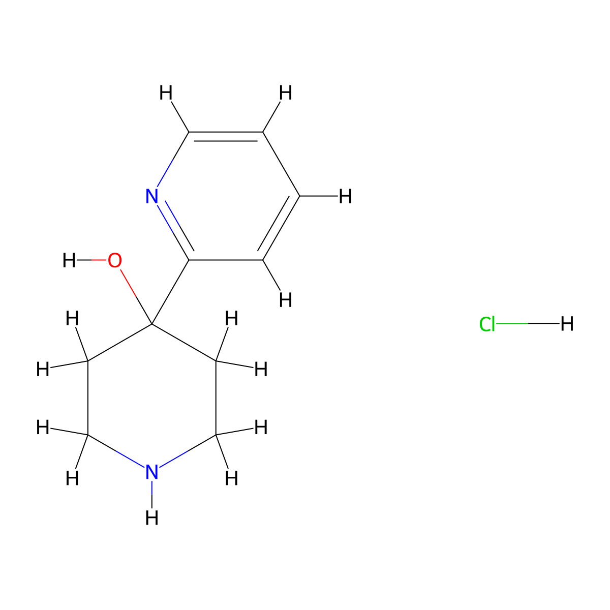 4-(Pyridin-2-yl)piperidin-4-ol hydrochloride molecular structure, CAS 1346014-80-9