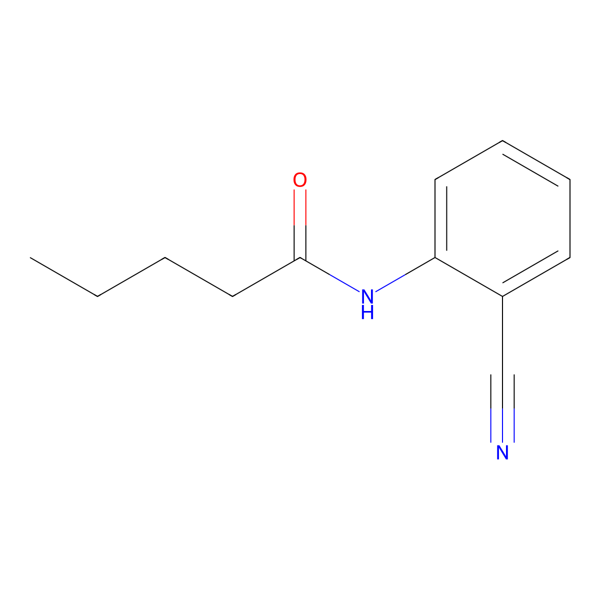 N-(2-cyanophenyl)pentanamide molecular structure, CAS 134603-99-9