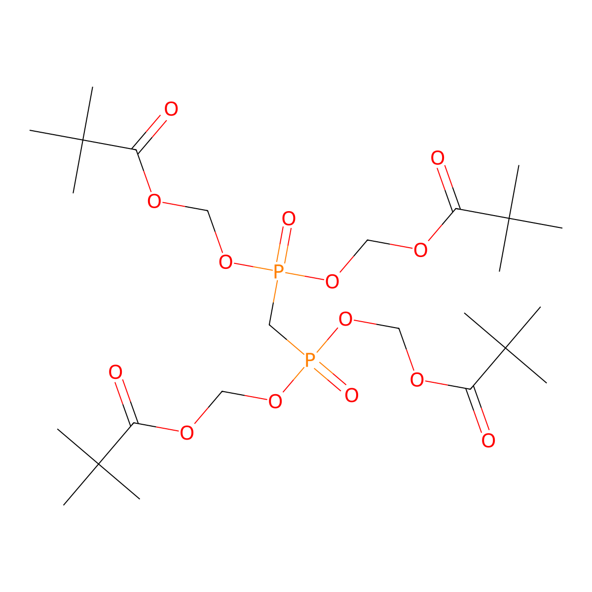 Tetrakis[(pivaloyloxy)methyl] methylenediphosphonate molecular structure, CAS 134606-34-1