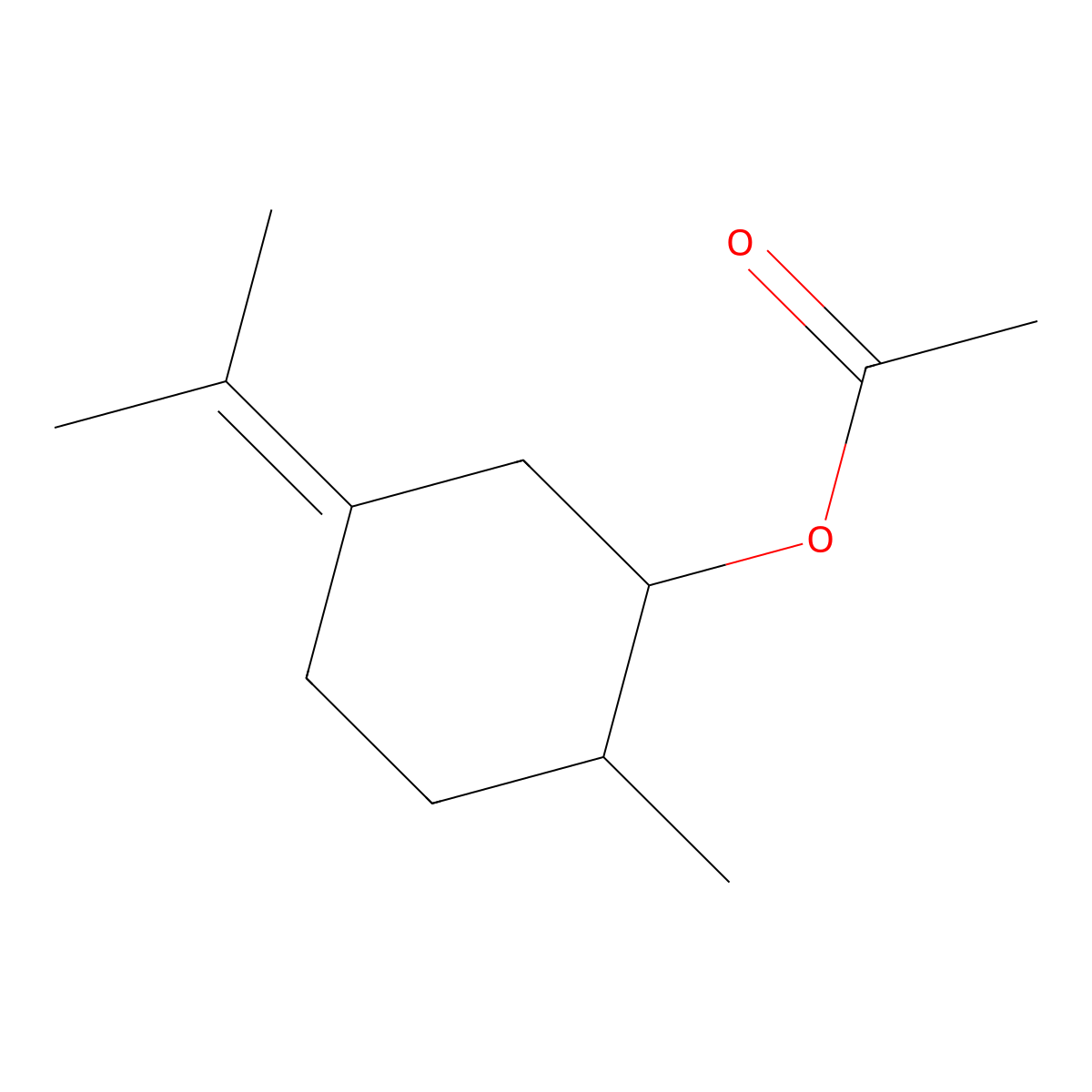 2-Methyl-5-(1-methylethylidene)cyclohexyl acetate molecular structure, CAS 13461-20-6