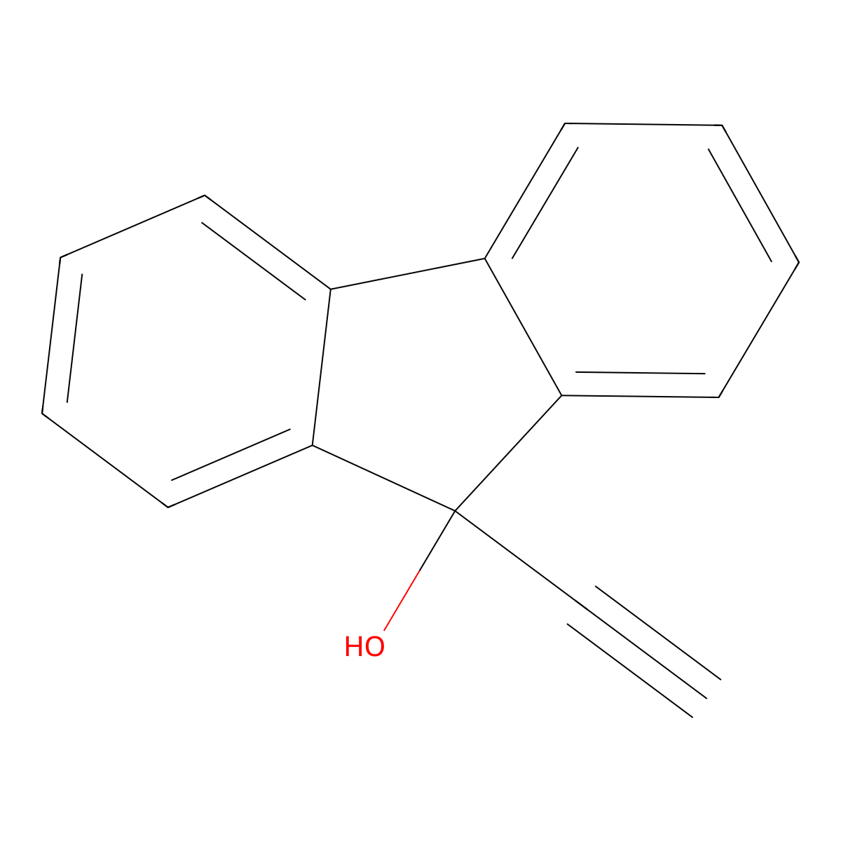 9-Ethynyl-9-fluorenol molecular structure, CAS 13461-74-0