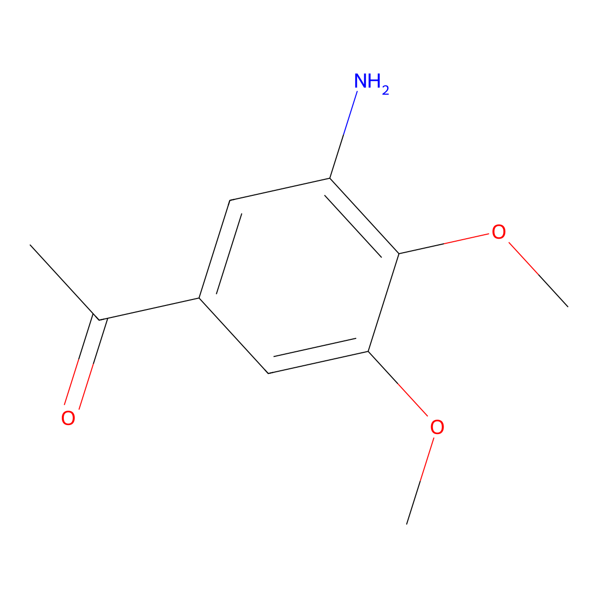 1-(3-Amino-4,5-dimethoxyphenyl)ethanone molecular structure, CAS 134611-49-7