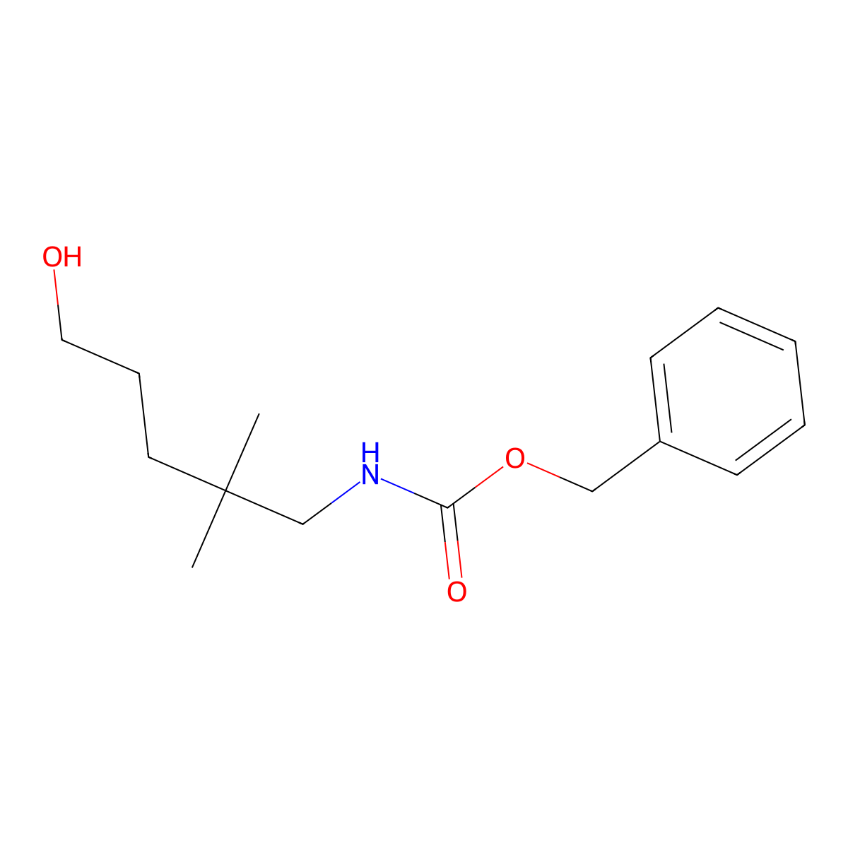 benzyl N-(5-hydroxy-2,2-dimethylpentyl)carbamate molecular structure, CAS 1346132-40-8