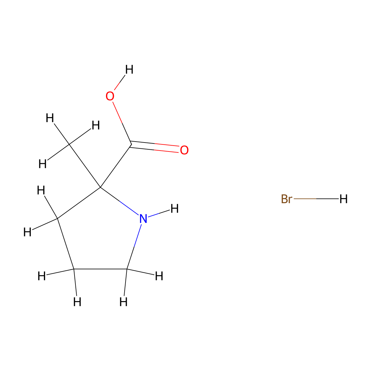 DL-alpha-Methylproline hbr molecular structure, CAS 1346136-61-5