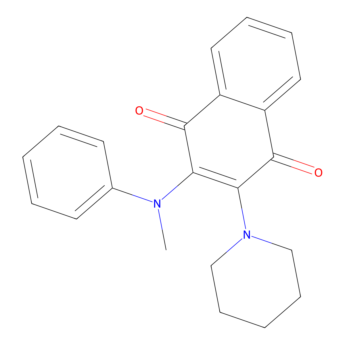 2-(N-methylanilino)-3-piperidin-1-ylnaphthalene-1,4-dione molecular structure, CAS 134614-12-3