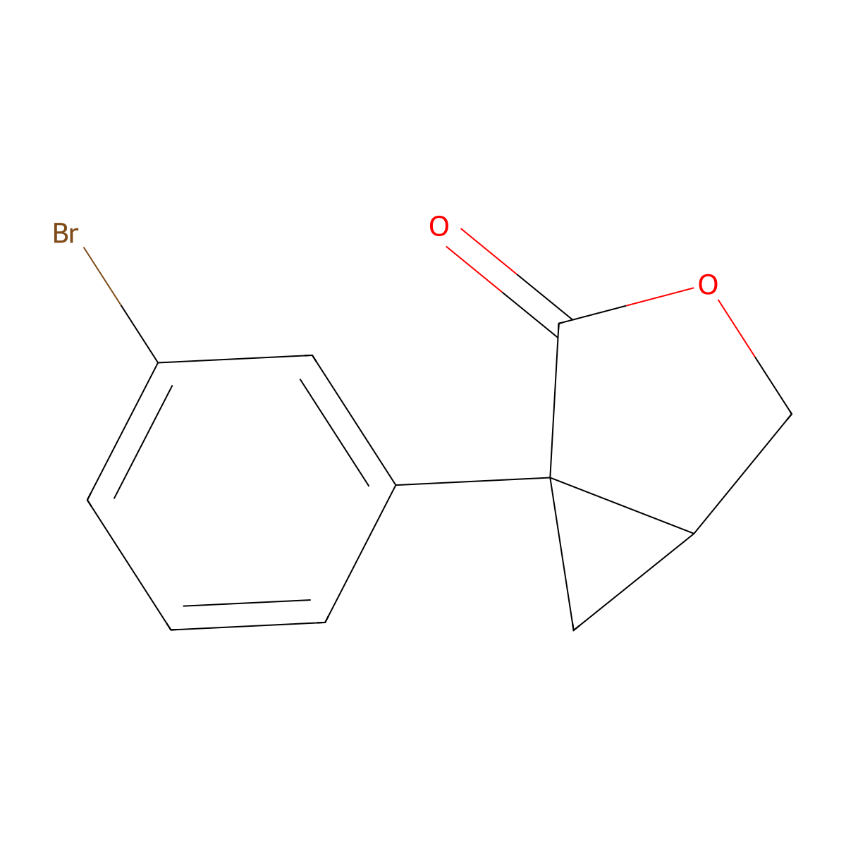 1-(3-Bromophenyl)-3-oxabicyclo[3.1.0]hexan-2-one molecular structure, CAS 1346146-39-1