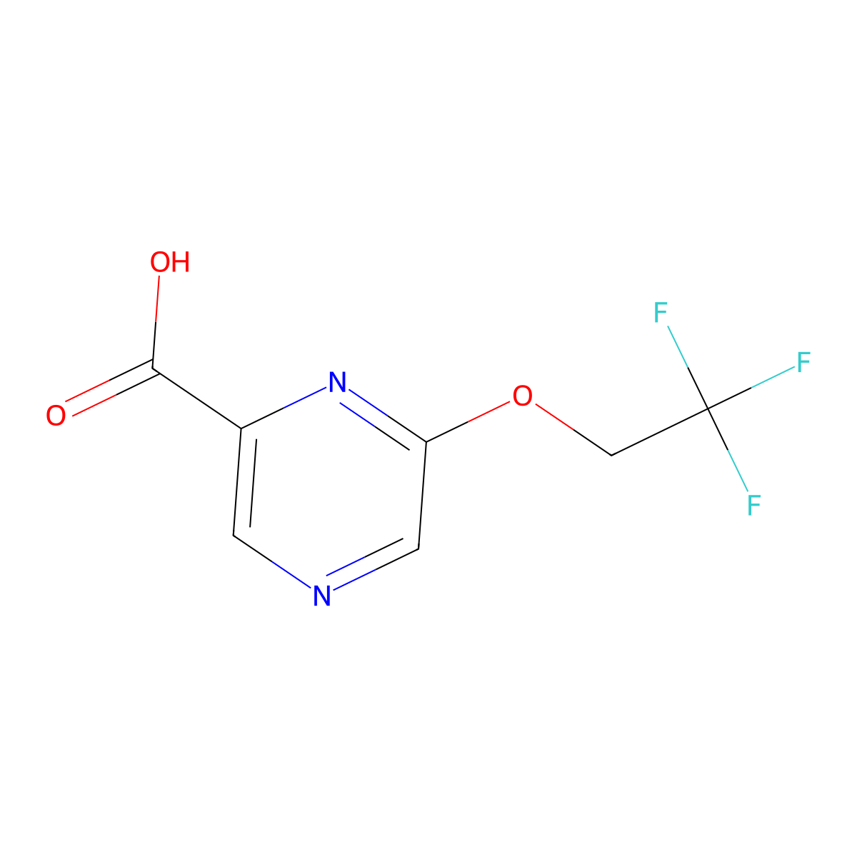 6-(2,2,2-Trifluoroethoxy)pyrazine-2-carboxylic acid molecular structure, CAS 1346148-15-9