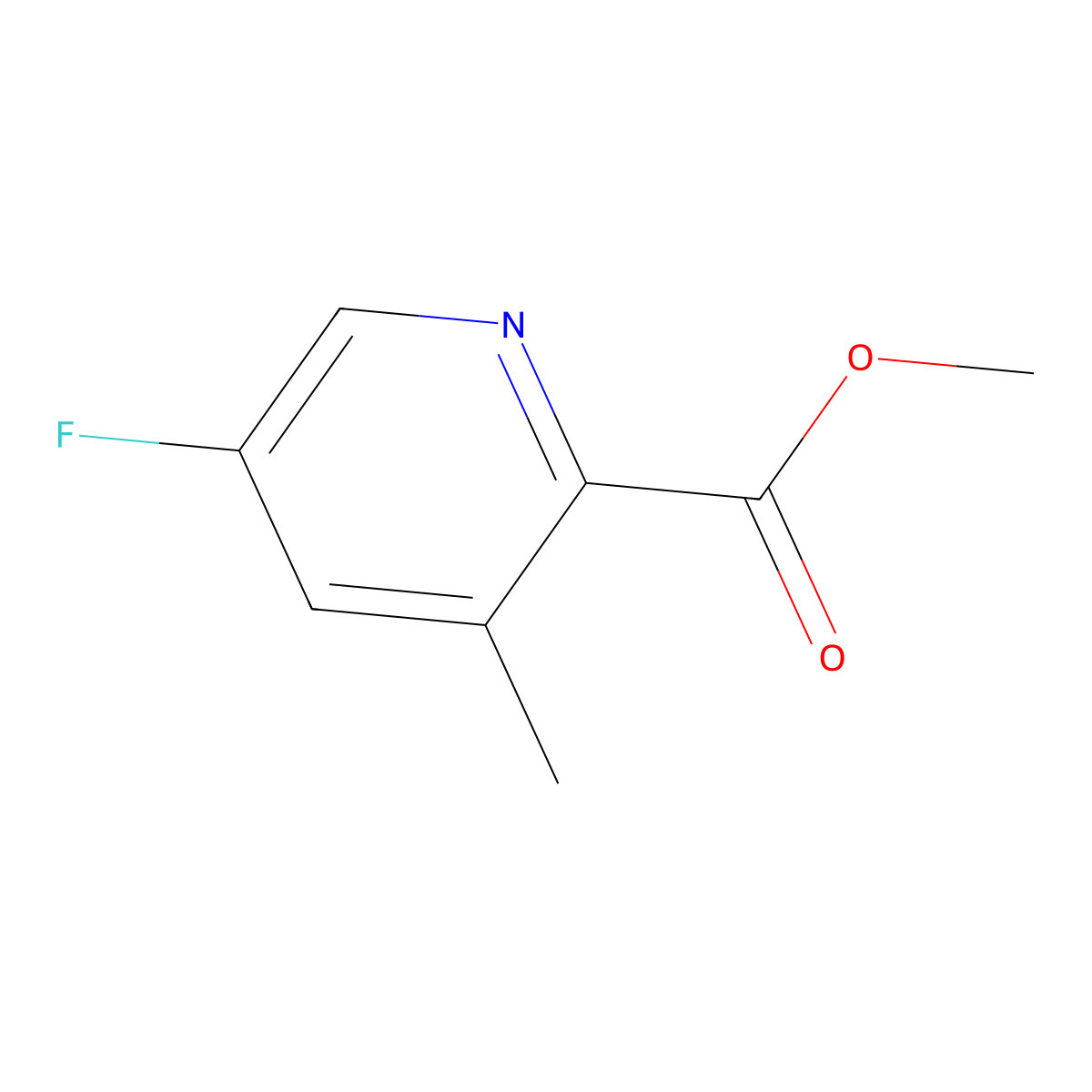 Methyl 5-fluoro-3-methylpyridine-2-carboxylate molecular structure, CAS 1346148-32-0