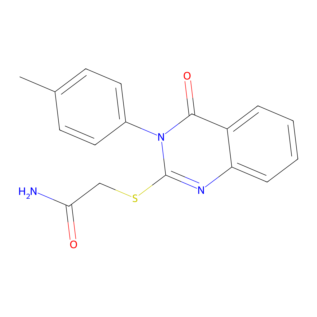 Acetamide, 2-((3,4-dihydro-3-(4-methylphenyl)-4-oxo-2-quinazolinyl)thio)- molecular structure, CAS 134615-85-3