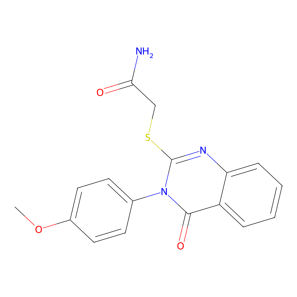 2-[3-(4-Methoxyphenyl)-4-oxoquinazolin-2-yl]sulfanylacetamide molecular structure, CAS 134615-90-0
