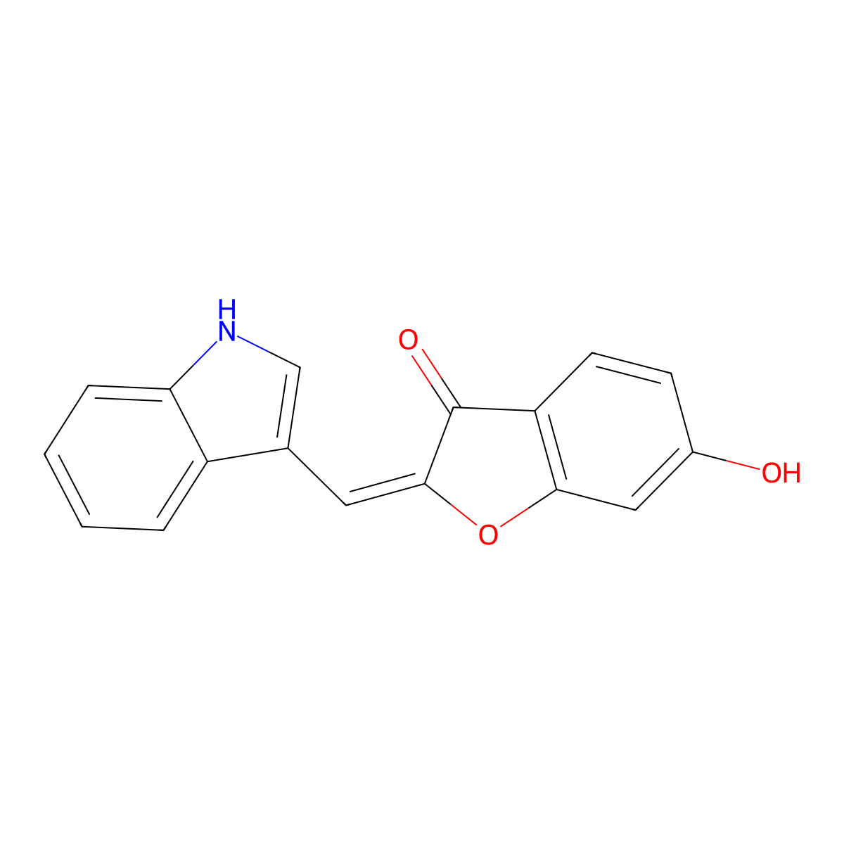 (Z)-2-((1H-indol-3-yl)methylene)-6-hydroxybenzofuran-3(2H)-one molecular structure, CAS 1346150-92-2