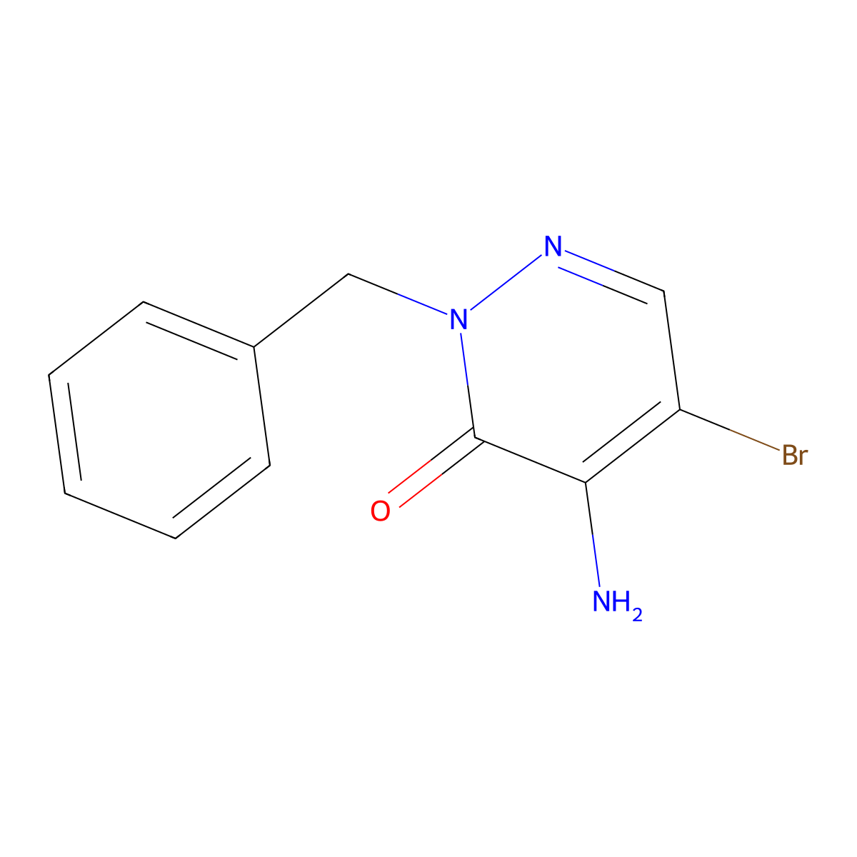 4-Amino-2-benzyl-5-bromopyridazin-3(2H)-one molecular structure, CAS 1346155-99-4