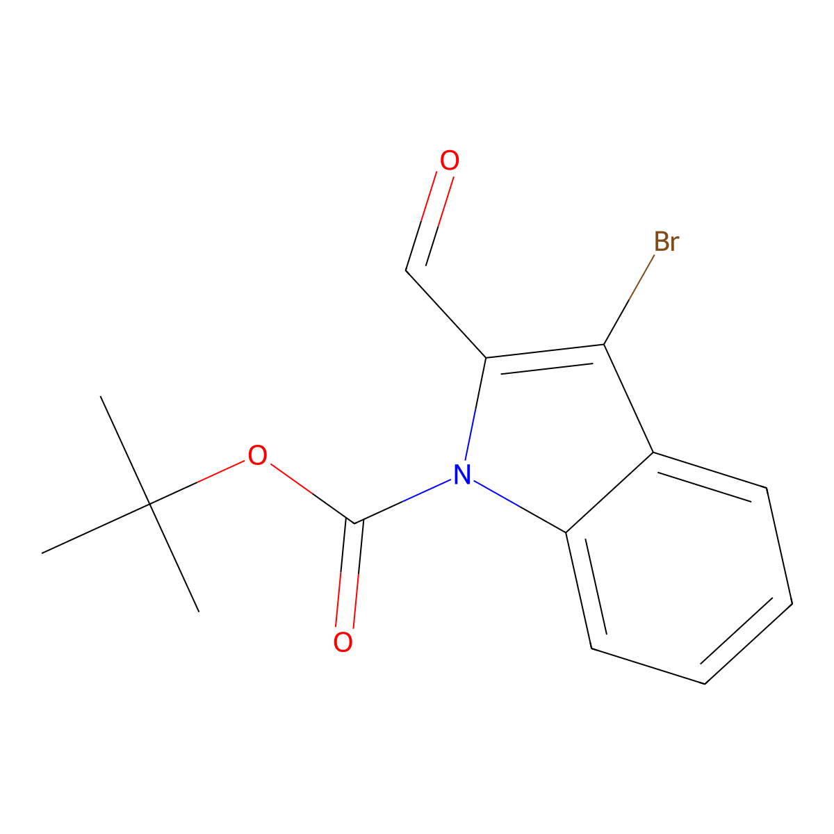 tert-Butyl 3-bromo-2-formyl-1H-indole-1-carboxylate molecular structure, CAS 1346156-91-9