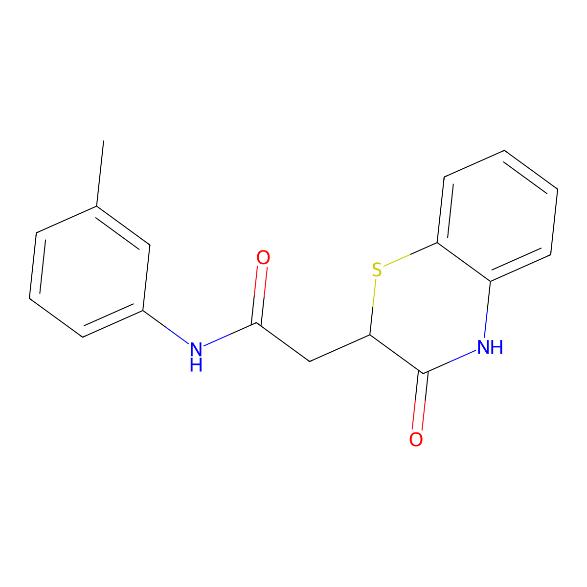N-(3-methylphenyl)-2-(3-oxo-3,4-dihydro-2H-1,4-benzothiazin-2-yl)acetamide molecular structure, CAS 134616-46-9