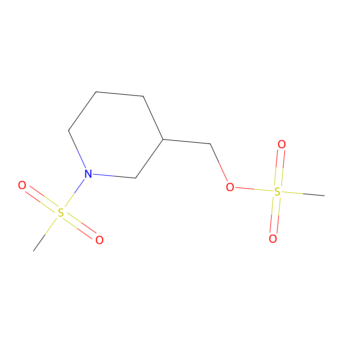 (1-(Methylsulfonyl)piperidin-3-yl)methyl methanesulfonate molecular structure, CAS 1346162-21-7