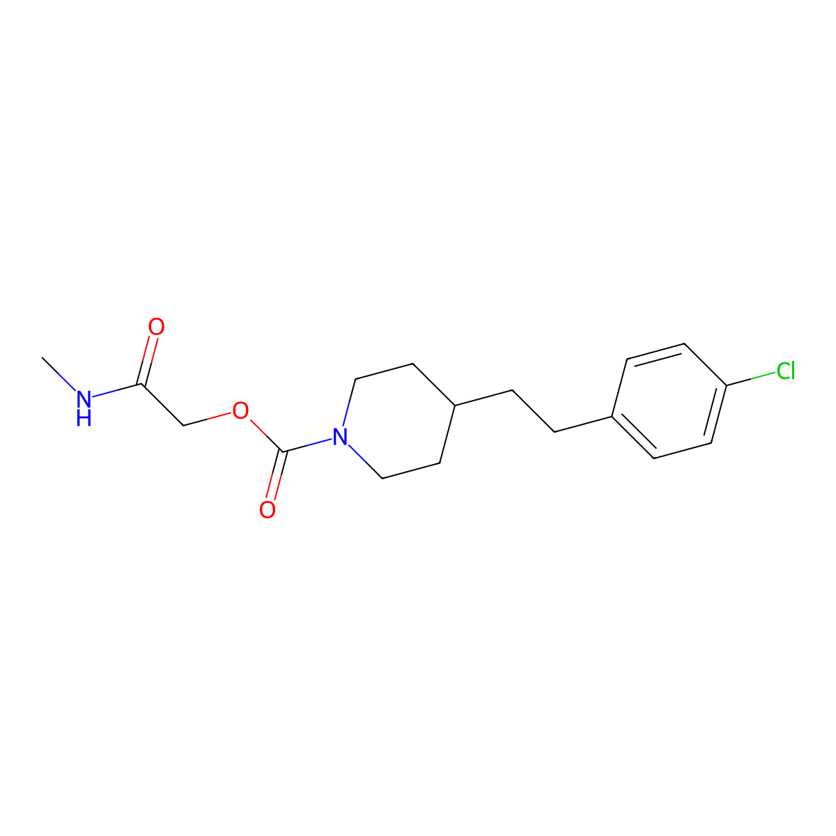 4-(2-(4-Chlorophenyl)ethyl)-1-piperidinecarboxylic acid 2-(methylamino)-2-oxoethyl ester molecular structure, CAS 1346169-63-8