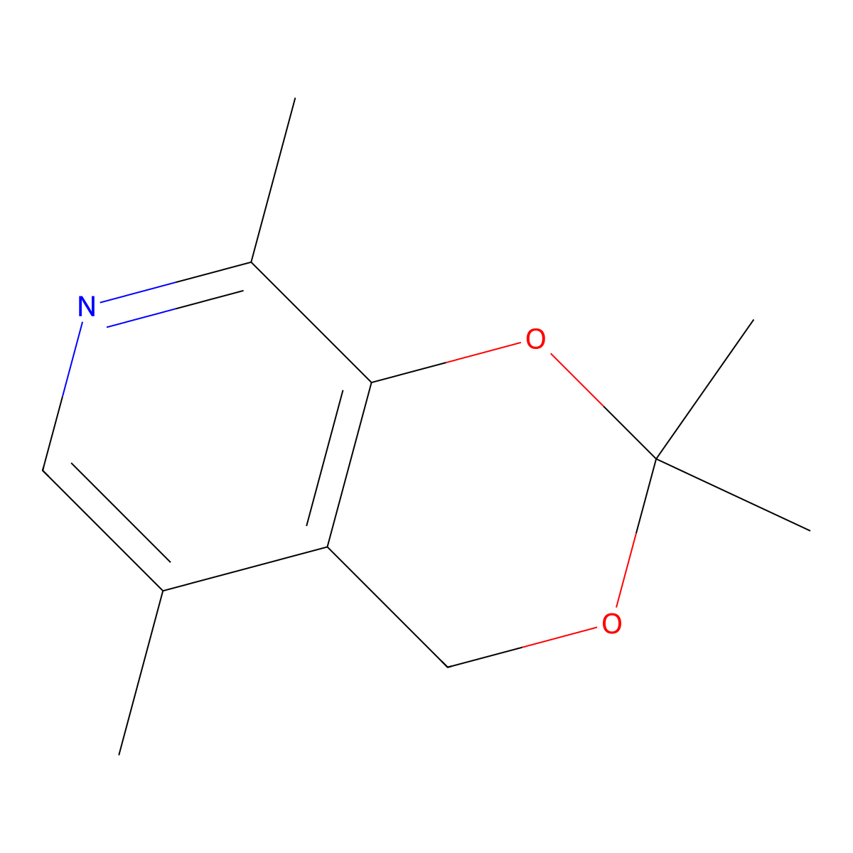 2,2,5,8-Tetramethyl-4H-[1,3]dioxino[4,5-c]pyridine molecular structure, CAS 13462-55-0