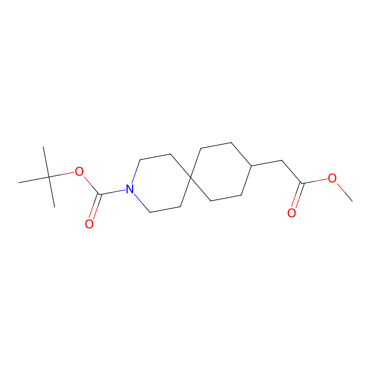 tert-Butyl 9-(2-methoxy-2-oxoethyl)-3-azaspiro[5.5]undecane-3-carboxylate molecular structure, CAS 1346229-41-1