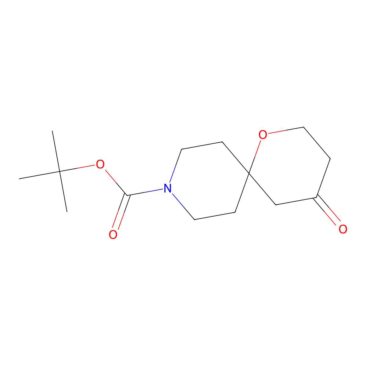 Tert-butyl 4-oxo-1-oxa-9-azaspiro(5.5)undecane-9-carboxylate molecular structure, CAS 1346229-51-3