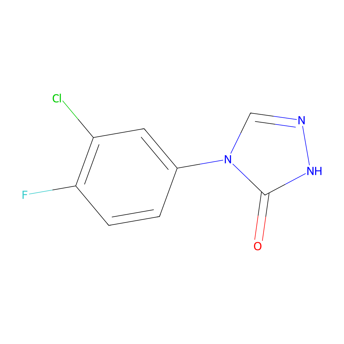4-(3-Chloro-4-fluorophenyl)-1H-1,2,4-triazol-5(4H)-one molecular structure, CAS 1346235-03-7