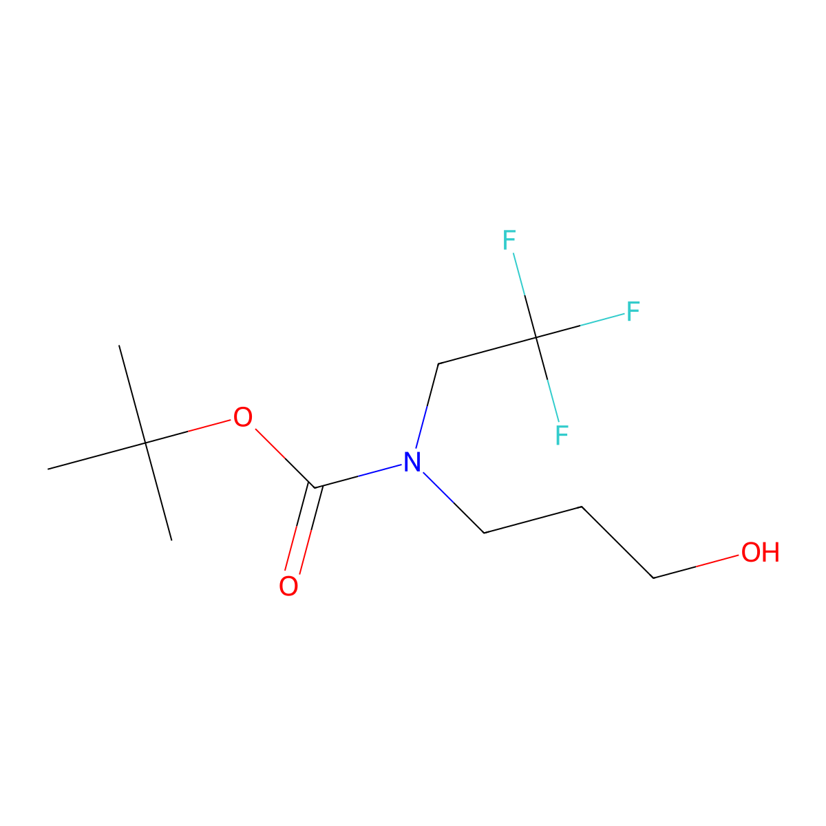 tert-butyl N-(3-hydroxypropyl)-N-(2,2,2-trifluoroethyl)carbamate molecular structure, CAS 1346245-46-2