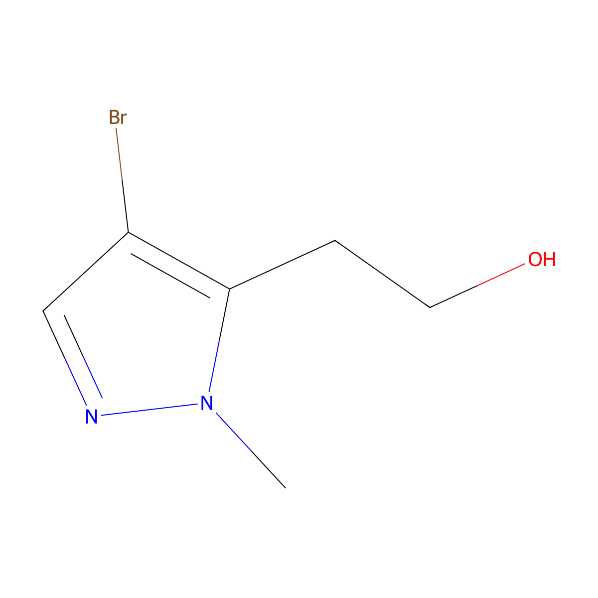 2-(4-Bromo-1-methyl-1H-pyrazol-5-yl)ethan-1-ol molecular structure, CAS 1346245-65-5