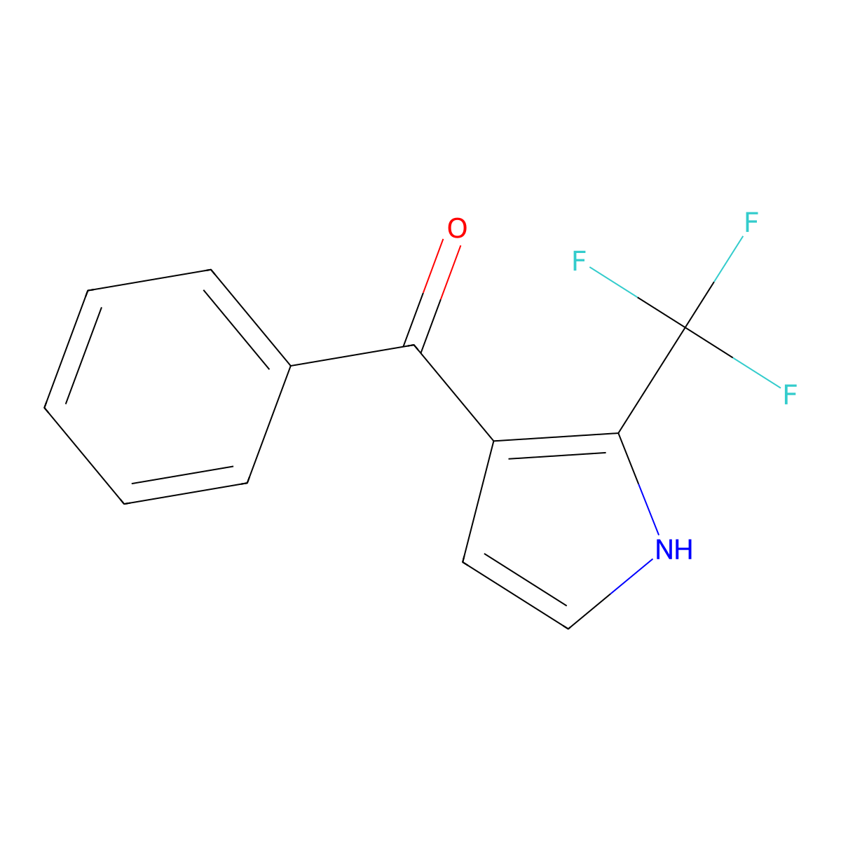 Phenyl(2-(trifluoromethyl)-1H-pyrrol-3-yl)methanone molecular structure, CAS 1346252-18-3