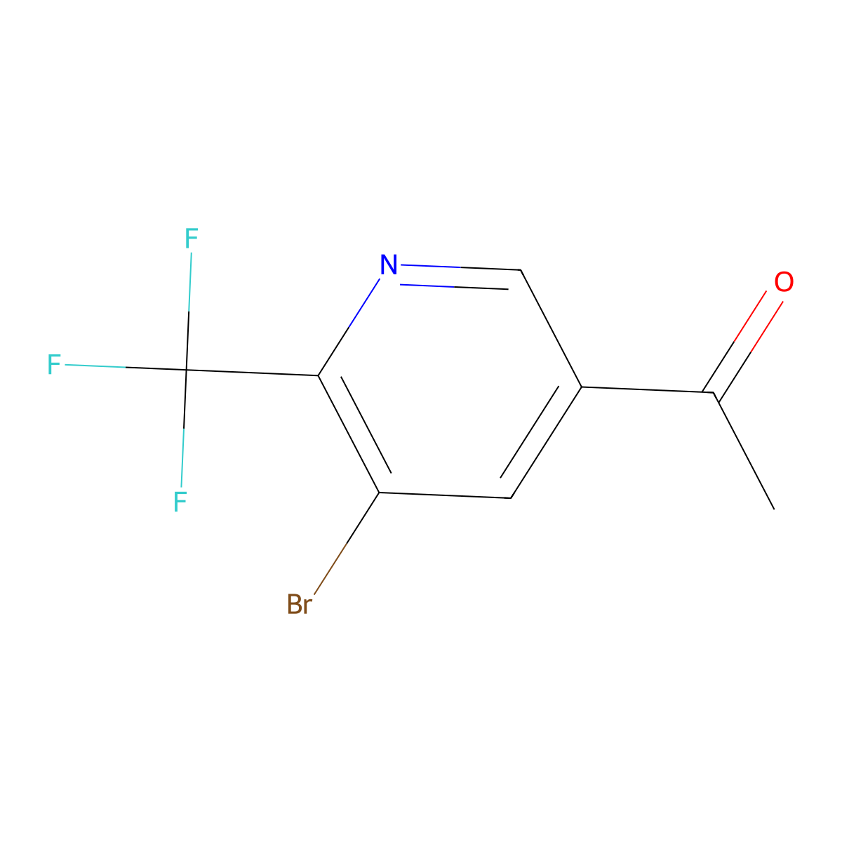 1-(5-Bromo-6-(trifluoromethyl)pyridin-3-yl)ethanone molecular structure, CAS 1346252-30-9