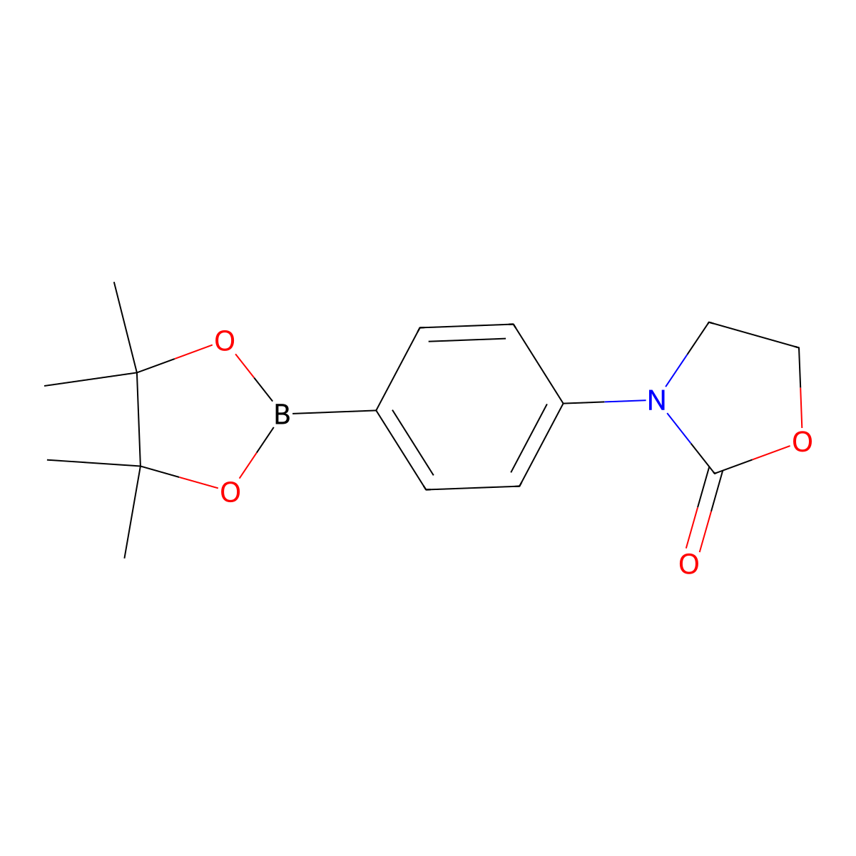 3-[4-(4,4,5,5-Tetramethyl-1,3,2-dioxaborolan-2-yl)phenyl]-1,3-oxazolidin-2-one molecular structure, CAS 1346253-82-4