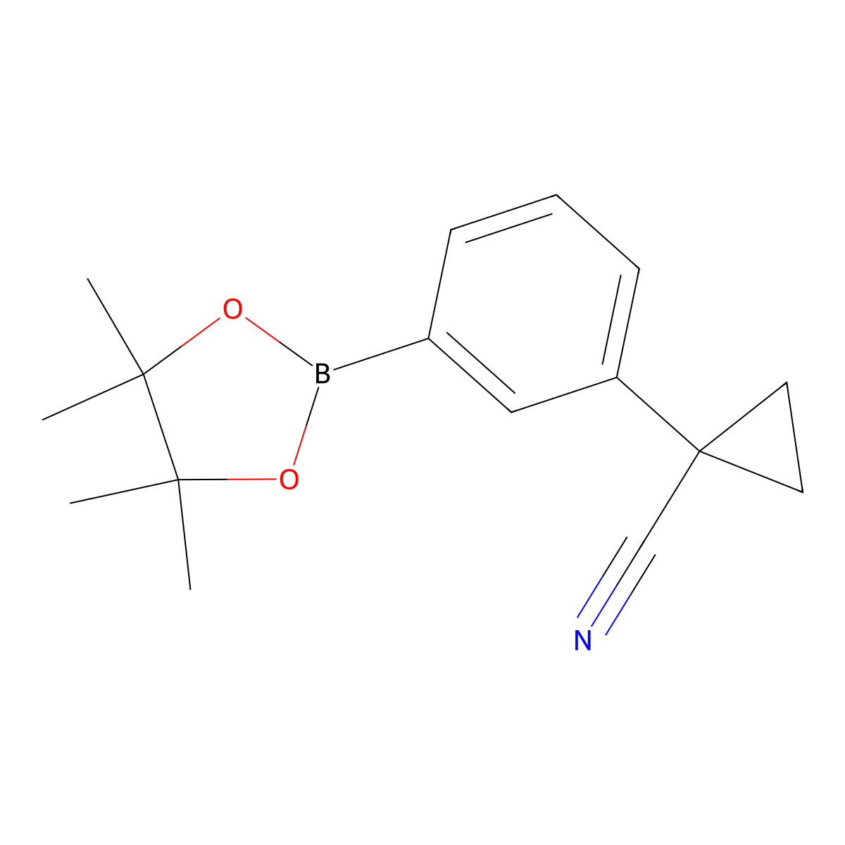 1-(3-(4,4,5,5-Tetramethyl-1,3,2-dioxaborolan-2-yl)phenyl)cyclopropanecarbonitrile molecular structure, CAS 1346264-25-2