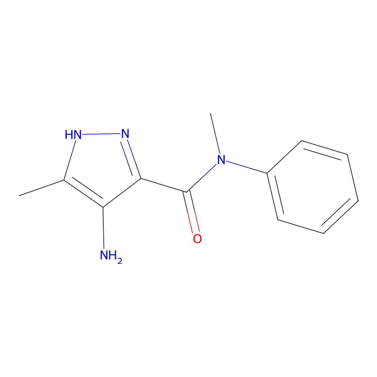 4-amino-N,5-dimethyl-N-phenyl-1H-pyrazole-3-carboxamide molecular structure, CAS 1346268-79-8