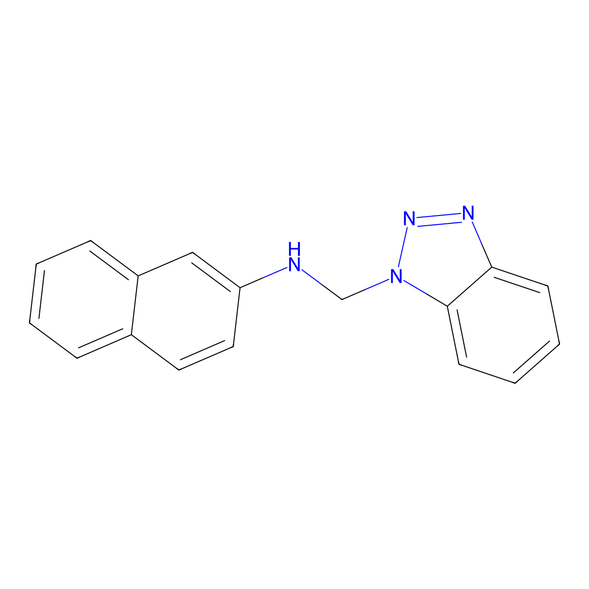 Benzotriazol-1-ylmethyl-naphthalen-2-YL-amine molecular structure, CAS 134627-20-6