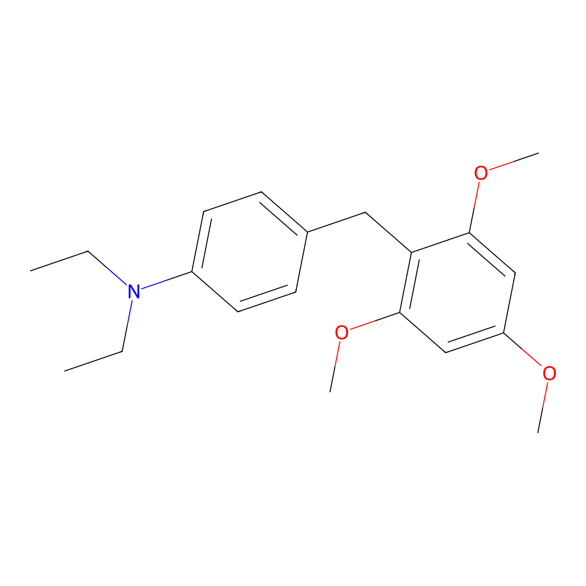 N,N-diethyl-4-[(2,4,6-trimethoxyphenyl)methyl]aniline molecular structure, CAS 134627-68-2