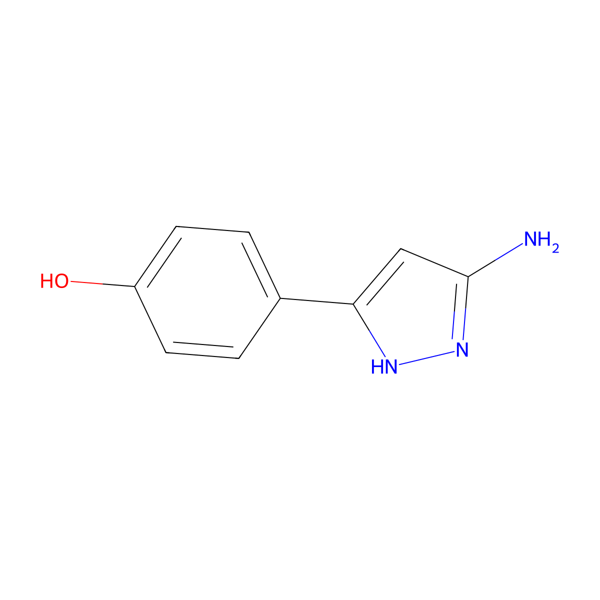 4-(5-amino-1H-pyrazol-3-yl)phenol molecular structure, CAS 1346270-02-7